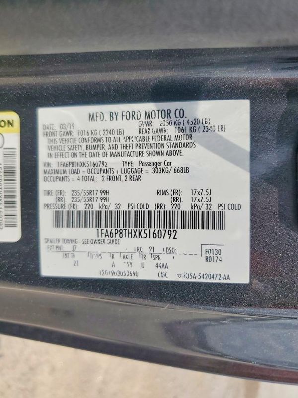 2019 FORD MUSTANG I4 Coupe