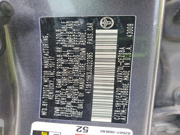2018 TOYOTA CAMRY L/LE/SE/XLE