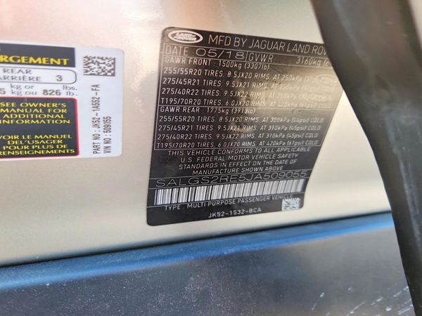 2018 LAND ROVER RANGE ROVER Supercharged