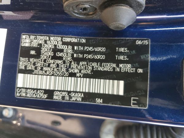 2015 TOYOTA 4RUNNER Base Grade