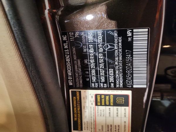 2013 MERCEDES-BENZ ML ML350 4-MATIC