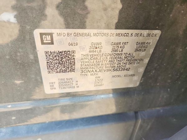 2019 CHEVROLET EQUINOX LT (2FL)