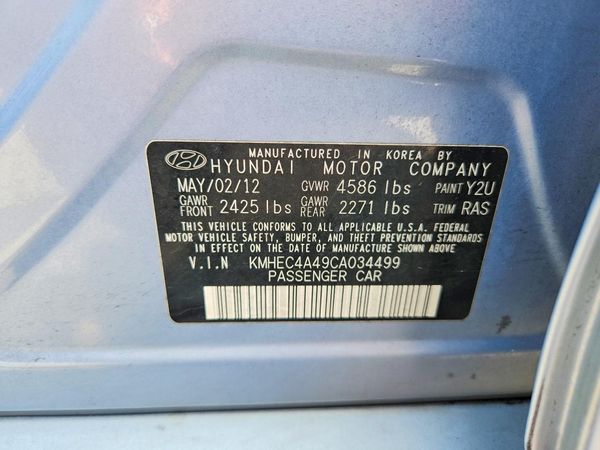 2012 HYUNDAI SONATA