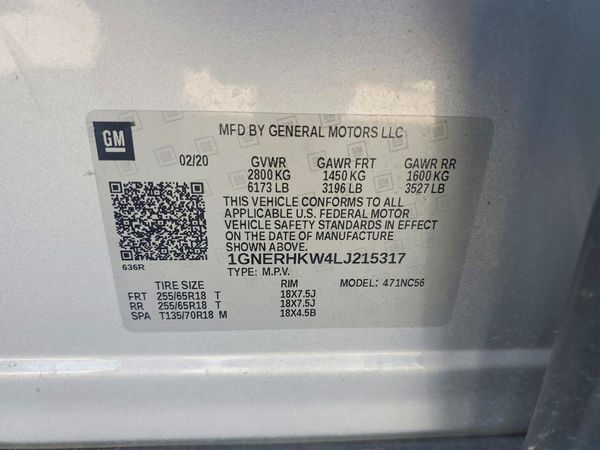 2020 CHEVROLET TRAVERSE LT
