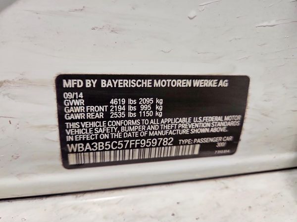 2015 BMW 3 SERIES — VINS