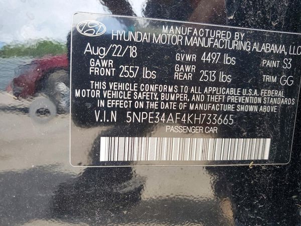 2019 HYUNDAI SONATA