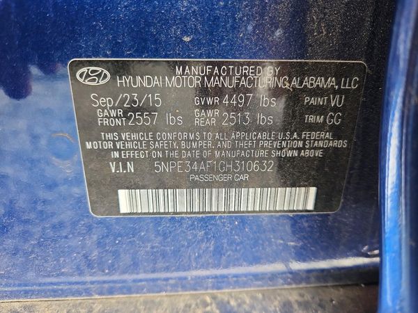2016 HYUNDAI SONATA