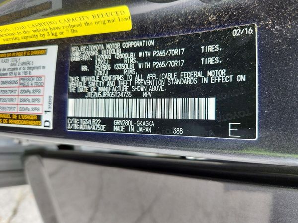 2016 TOYOTA 4RUNNER Base Grade