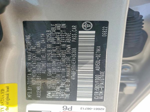 2014 TOYOTA CAMRY