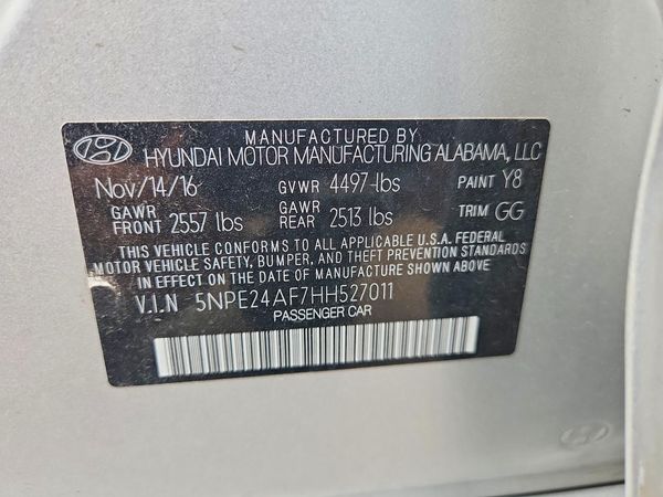 2017 HYUNDAI SONATA SE, Eco