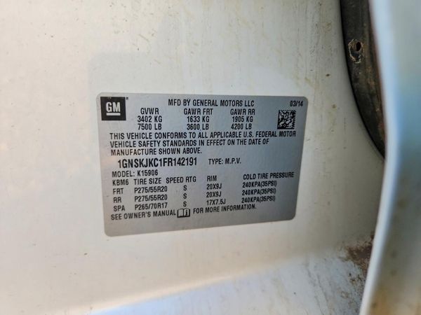2015 CHEVROLET SUBURBAN LT — VINS