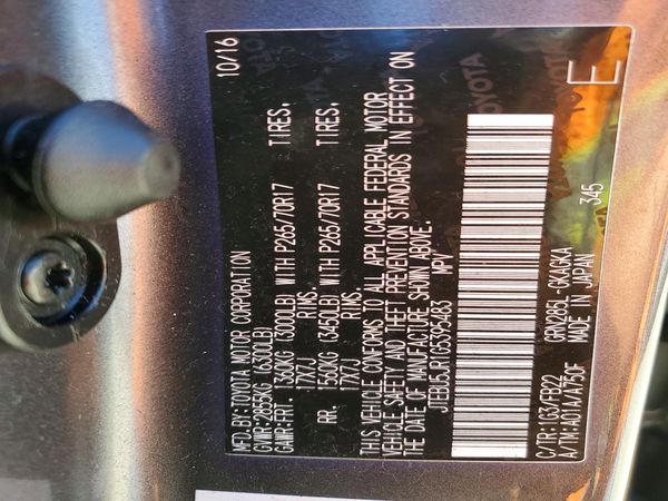 2016 TOYOTA 4RUNNER Base Grade