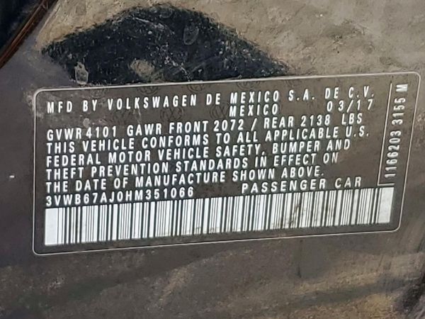 2017 VOLKSWAGEN JETTA SE