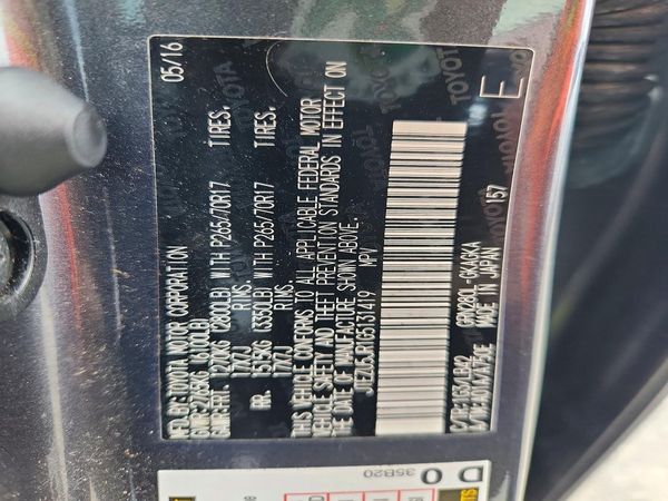 2016 TOYOTA 4RUNNER Base Grade