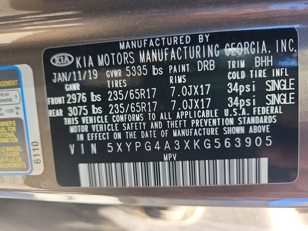 2019 KIA SORENTO L, LX, S