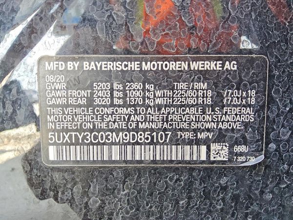 2021 BMW X3 sDrive30i — VINS