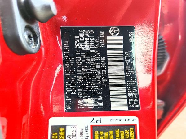 2012 TOYOTA CAMRY