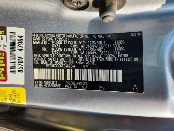 2014 TOYOTA SIENNA