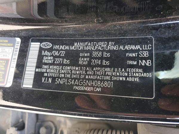 2022 HYUNDAI ELANTRA SEL w/Convenience Pkg