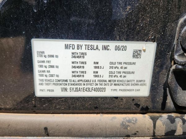 2020 TESLA MODEL S