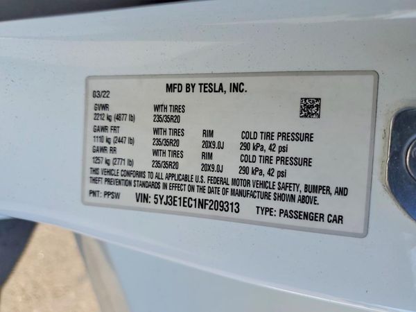 2022 TESLA MODEL 3
