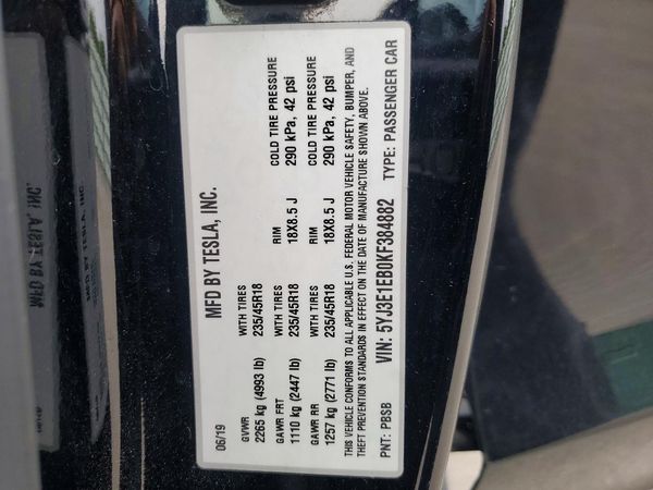 2019 TESLA MODEL 3