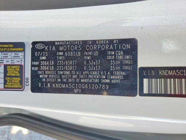 2016 KIA SEDONA L - Low level