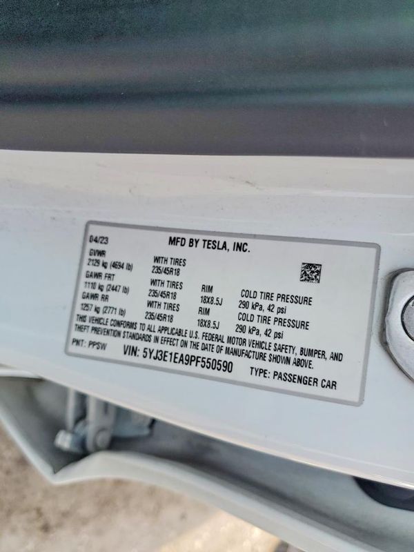 2023 TESLA MODEL 3