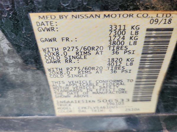 2019 NISSAN TITAN