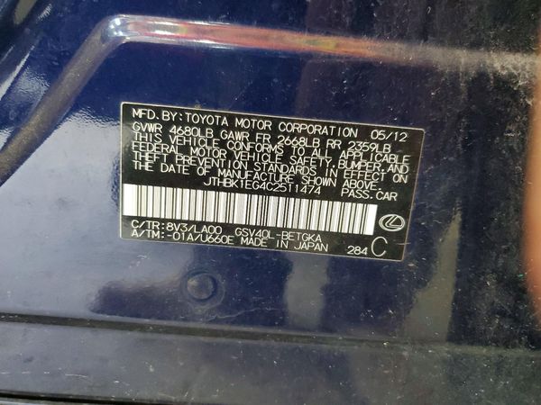 2012 LEXUS ES 350