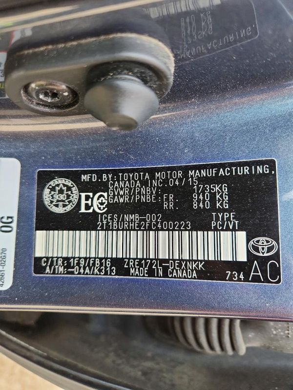 2015 TOYOTA COROLLA L/LE