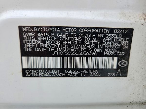 2012 LEXUS IS 250C