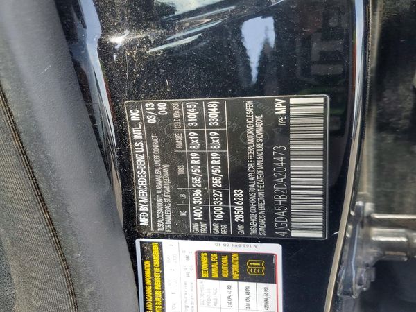 2013 MERCEDES-BENZ ML ML350 4-MATIC