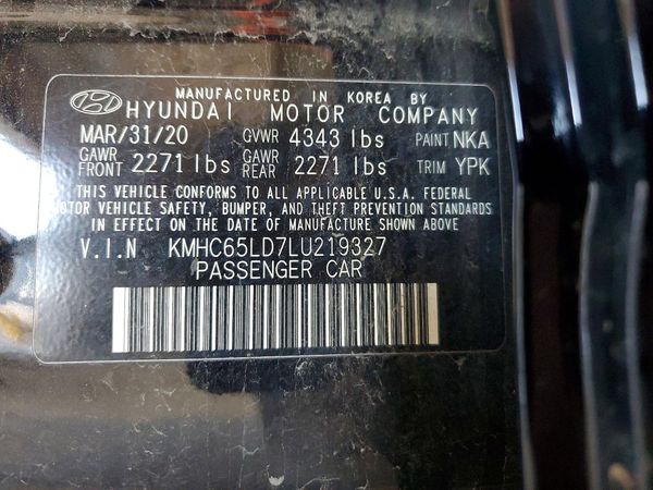 2020 HYUNDAI IONIQ SE — VINS