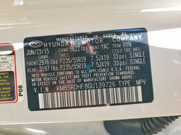 2016 HYUNDAI SANTA FE TOP