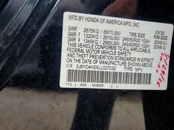 2020 ACURA MDX SH-AWD TECH 7P
