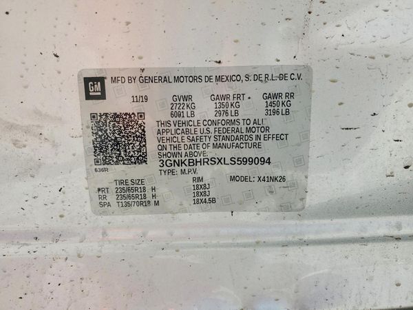 2020 CHEVROLET BLAZER 2LT — VINS
