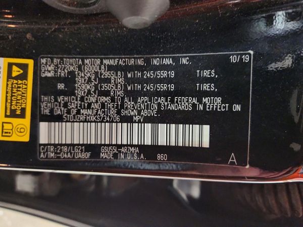 2019 TOYOTA HIGHLANDER SE/XLE