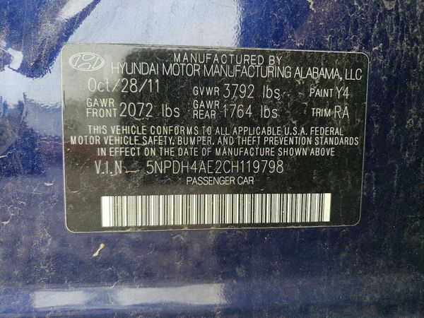 2012 HYUNDAI ELANTRA GLS(Middle grade)
