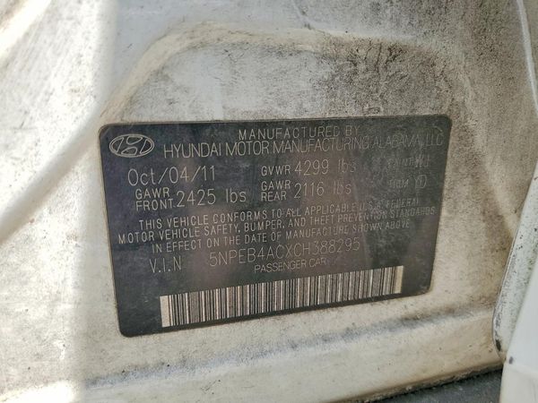 2012 HYUNDAI SONATA