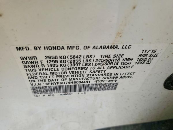 2017 HONDA PILOT EXL-N