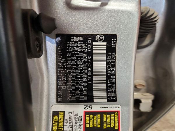 2019 TOYOTA CAMRY L/LE/SE/XLE