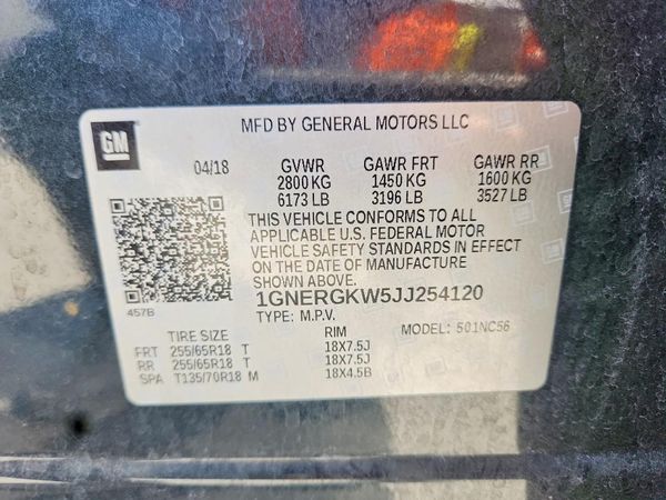 2018 CHEVROLET TRAVERSE LT