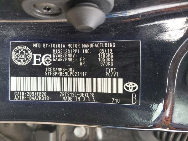 2020 TOYOTA COROLLA LE