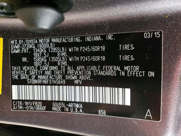 2015 TOYOTA HIGHLANDER Base/Hybrid