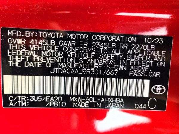 2024 TOYOTA PRIUS — VINS