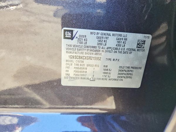 2016 CHEVROLET TAHOE LT