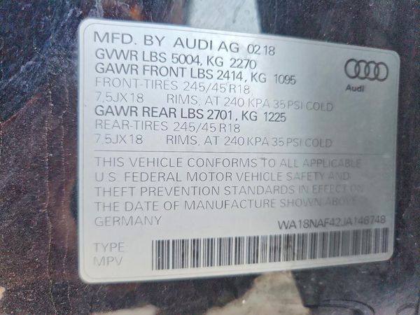2018 AUDI A4 ALLROAD Premuim Plus