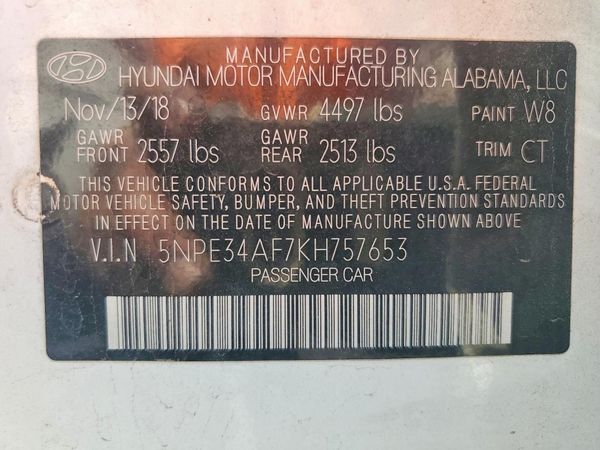 2019 HYUNDAI SONATA