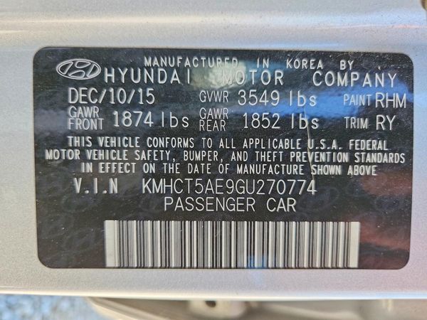 2016 HYUNDAI ACCENT GS / GLS